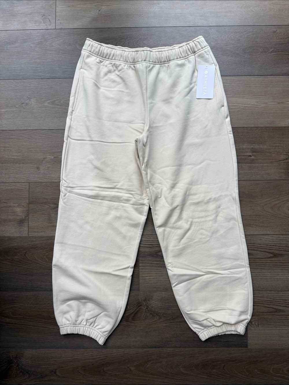 Athleta Cream Track Jogger Pants NWT